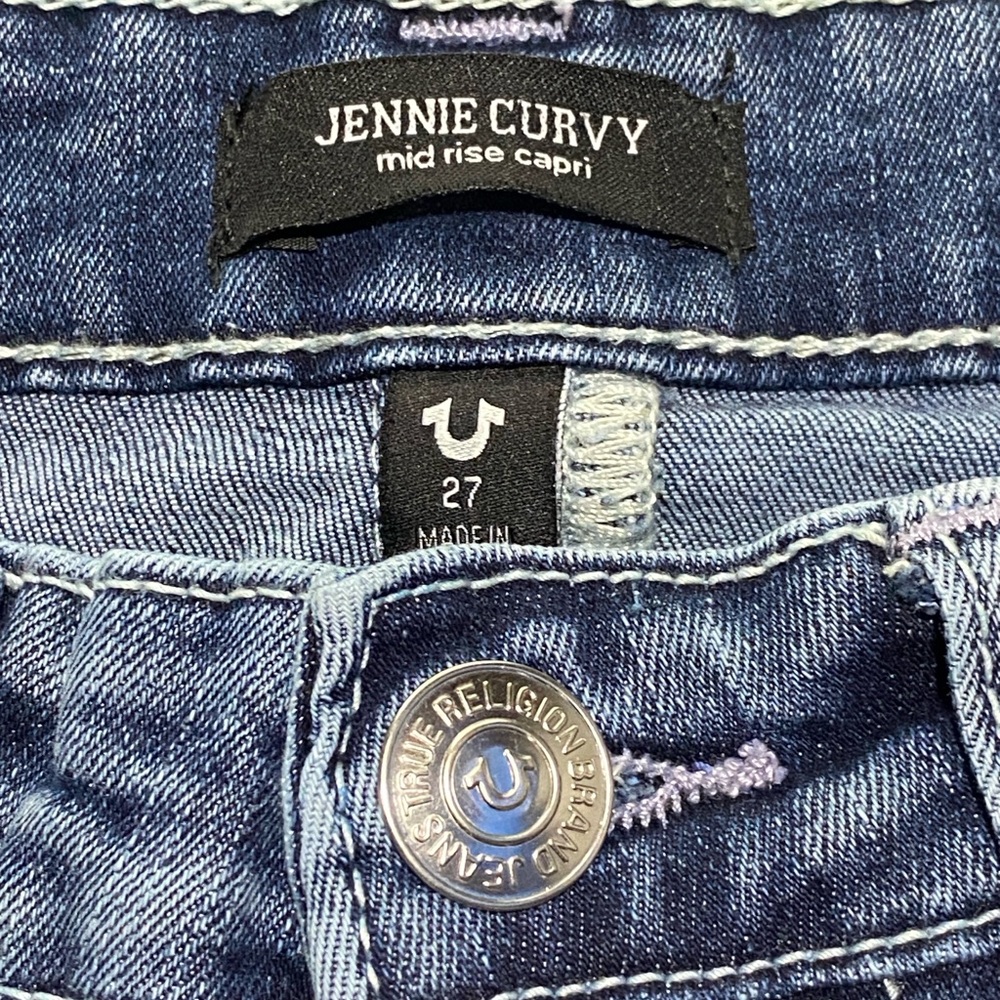 True Religion Jennie Curvy Capri Jeans – Size 27 – Flap Pocket Classic Y2K Vibes - Picture 4 of 8